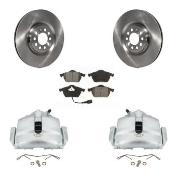 Front Disc Brake Caliper Rotors And Semi-Metallic Pad Kit For 2005 Volkswagen Jetta 2.5L KC8-100191S
