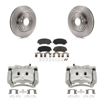 Front Brake Caliper Rotor Semi-Metallic Pad Kit For Nissan Rogue Without 3rd Row Seating KC8-100192P
