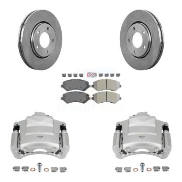 Front Brake Caliper Rotors Semi-Metallic Pad Kit For Dodge Caravan Grand Chrysler Town & KC8-100193N