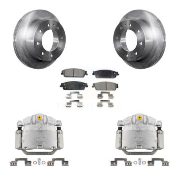 Rear Disc Brake Caliper Rotor & Ceramic Pad Kit For 2011 Chevrolet Silverado 1500 Hybrid KC8-100193T