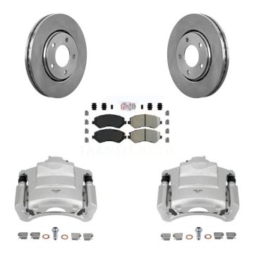Front Brake Caliper Rotors Semi-Metallic Pad Kit For Dodge Caravan Grand Chrysler Town & KC8-100194N