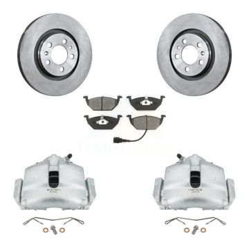 Front Disc Brake Caliper Rotors And Semi-Metallic Pad Kit For 2006 Volkswagen Jetta 2.0L KC8-100196S