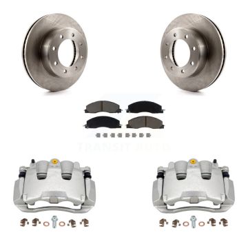 Front Disc Brake Caliper Rotors And Ceramic Pads Kit For 2012 Ram 1500 With 8 Lug Wheels KC8-100197C