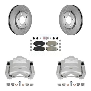 Front Brake Caliper Rotor Semi-Metallic Pad Kit For Dodge Grand Caravan Drum rear brakes KC8-100197N
