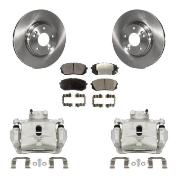 Front Disc Brake Caliper Rotors And Semi-Metallic Pads Kit For Hyundai Sonata KC8-100201P