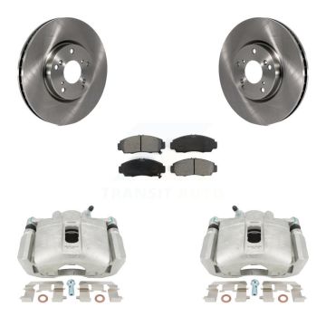 Front Disc Brake Caliper Rotor Semi-Metallic Pad Kit For Acura TL Automatic transmission KC8-100201S