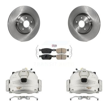 Front Brake Caliper Rotor Ceramic Pad Kit For 13-18 Ford Focus With 320mm Diameter KC8-100204N