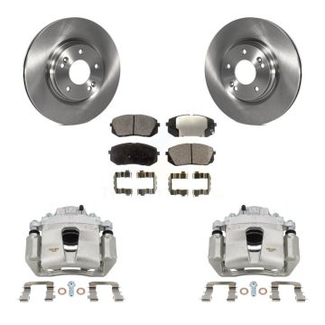 Front Brake Caliper Rotors Semi-Metallic Pad Kit For Hyundai Sonata 1.6L with GAS engine KC8-100204P