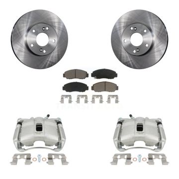 Front Disc Brake Caliper Rotors And Ceramic Pads Kit For Honda Civic Acura CSX KC8-100205C