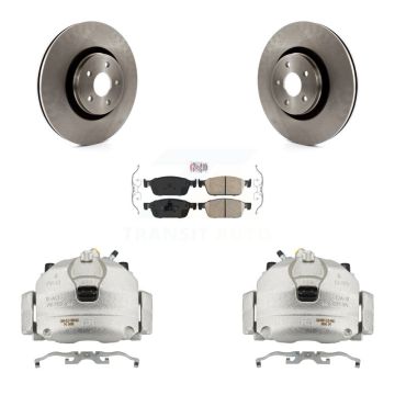 Front Disc Brake Caliper Rotors And Ceramic Pads Kit For Lincoln MKC KC8-100205N
