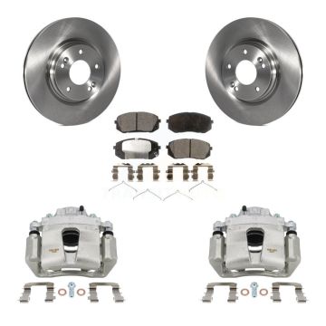 Front Brake Caliper Rotors Semi-Metallic Pad Kit For Hyundai Sonata Kia Kona Electric EV KC8-100206P