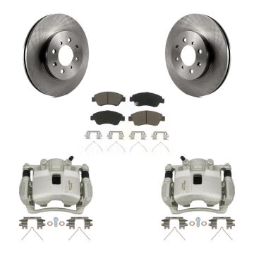 Front Disc Brake Caliper Rotors And Ceramic Pads Kit For 2007-2008 Honda Fit KC8-100207C