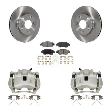 Front Disc Brake Caliper Rotors And Semi-Metallic Pads Kit For Honda Civic KC8-100207P