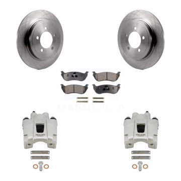 Rear Disc Brake Caliper Rotors And Ceramic Pad Kit For Ford Explorer Mercury Mountaineer KC8-100207T