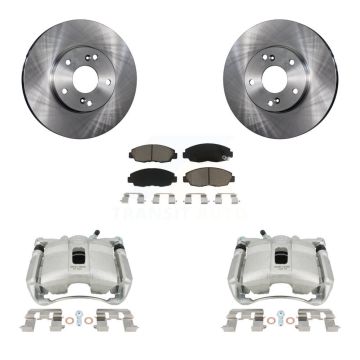 Front Disc Brake Caliper Rotors And Ceramic Pads Kit For 2011 Honda Civic GX with 1.8L KC8-100208C