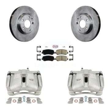 Front Disc Brake Caliper Rotors And Ceramic Pads Kit For 2013-2015 Mazda CX-5 KC8-100208N