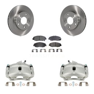 Front Disc Brake Caliper Rotors And Semi-Metallic Pads Kit For Honda Civic KC8-100208P