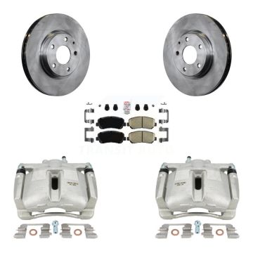 Front Disc Brake Caliper Rotors And Ceramic Pads Kit For 2013-2015 Mazda CX-5 KC8-100209N