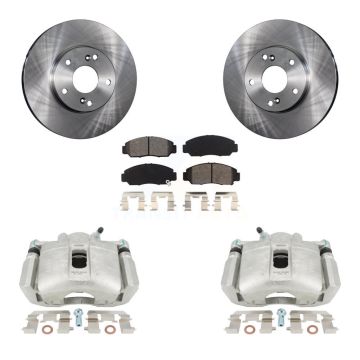 Front Disc Brake Caliper Rotors And Semi-Metallic Pads Kit For Honda Accord KC8-100209S