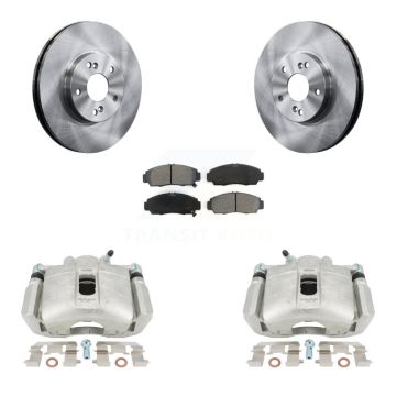 Front Disc Brake Caliper Rotors & Semi-Metallic Pad Kit For Honda Accord Acura TSX TL CL KC8-100210S