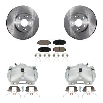 Front Disc Brake Caliper Rotors And Ceramic Pads Kit For 2003-2011 Honda Element KC8-100211C
