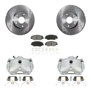 Front Disc Brake Caliper Rotors And Semi-Metallic Pads Kit For 2003-2011 Honda Element KC8-100211S