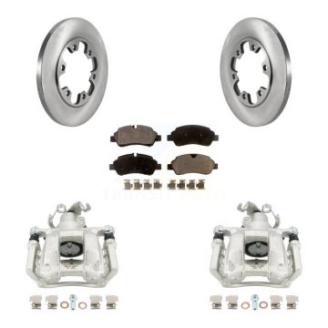Rear Brake Caliper Rotor Ceramic Pad Kit For 15-19 Ford Transit-350 HD With 6 Lug Wheels KC8-100213T