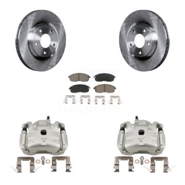 Front Brake Caliper Rotor And Ceramic Pad Kit For 2007-2010 Nissan Sentra SE-R with 2.5L KC8-100214C