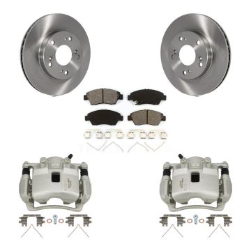 Front Disc Brake Caliper Rotors And Semi-Metallic Pads Kit For Honda Civic KC8-100216S