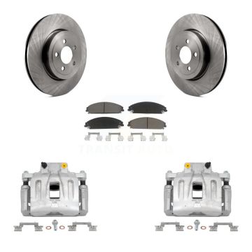 Front Disc Brake Caliper Rotor Ceramic Pad Kit For Chrysler 300 Dodge Charger Challenger KC8-100217C
