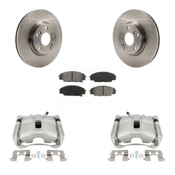 Front Disc Brake Caliper Rotors And Semi-Metallic Pad Kit For 2007-2010 Acura CSX Type-S KC8-100219S