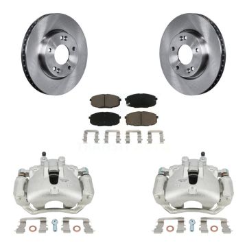 Front Disc Brake Caliper Rotors And Ceramic Pads Kit For Kia Forte Koup Forte5 2.0L KC8-100220C