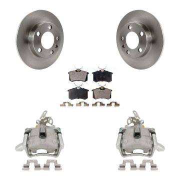Rear Disc Brake Caliper Rotors And Ceramic Pads Kit For Volkswagen Jetta KC8-100220T