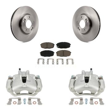 Front Disc Brake Caliper Rotors And Ceramic Pads Kit For Kia Forte5 2.0L KC8-100221C
