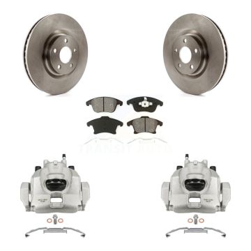 Front Brake Caliper Rotor & Semi-Metallic Pad Kit For 19-20 Ford Police Responder Hybrid KC8-100221S