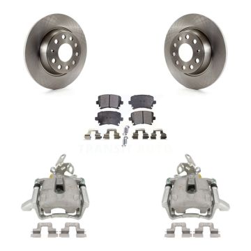Rear Disc Brake Caliper Rotor & Ceramic Pad Kit For Volkswagen Jetta GTI Audi A3 Quattro KC8-100221T