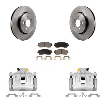 Front Disc Brake Caliper Rotors And Semi-Metallic Pads Kit For Dodge Charger KC8-100222P