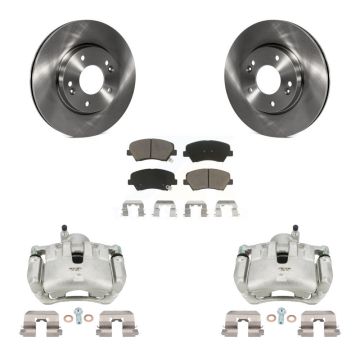 Front Disc Brake Caliper Rotors And Ceramic Pads Kit For 2012 Hyundai Veloster KC8-100223C