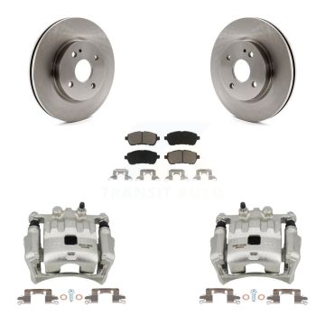 Front Disc Brake Caliper Rotors And Ceramic Pads Kit For 2011-2014 Mazda 2 KC8-100225C