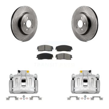 Front Disc Brake Caliper Rotors And Semi-Metallic Pads Kit For Dodge Charger KC8-100225S