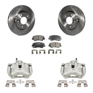 Front Disc Brake Caliper Rotors And Semi-Metallic Pads Kit For 2012 Hyundai Veloster KC8-100227P