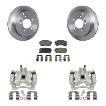 Rear Disc Brake Caliper Rotors And Ceramic Pads Kit For Hyundai Tucson Kia Sportage AWD KC8-100229T