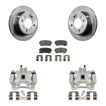 Rear Disc Brake Caliper Rotors And Ceramic Pads Kit For Hyundai Tucson Kia Sportage FWD KC8-100230T