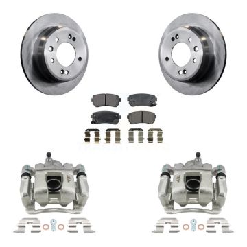Rear Disc Brake Caliper Rotors & Ceramic Pad Kit For 2016 Kia Sportage FWD From 12 10 15 KC8-100232T