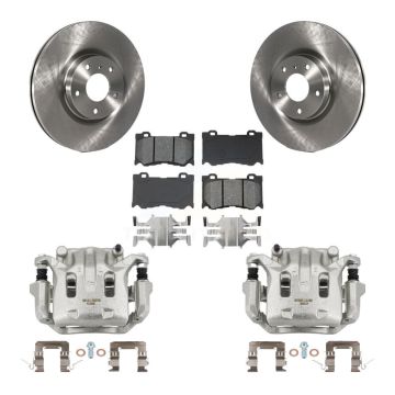 Front Brake Caliper Rotors Semi-Metallic Pad Kit For INFINITI G37 AWD With Brembo Brakes KC8-100233S