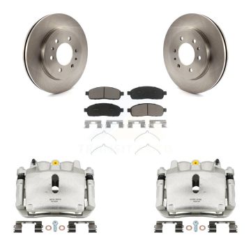 Front Disc Brake Caliper Rotor And Ceramic Pad Kit For 2009 Ford F-150 With 6 Lug Wheels KC8-100234C
