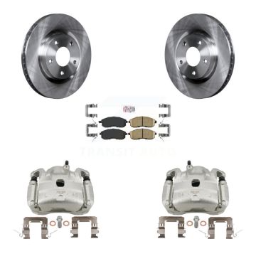 Front Brake Caliper Rotor And Ceramic Pad Kit For 2007-2010 Nissan Sentra SE-R with 2.5L KC8-100234N