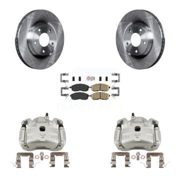 Front Brake Caliper Rotor And Ceramic Pad Kit For 2007-2010 Nissan Sentra SE-R with 2.5L KC8-100235N