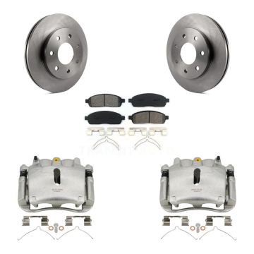 Front Disc Brake Caliper Rotors Semi-Metallic Pad Kit For Ford F-150 Lincoln Mark LT 4WD KC8-100236S