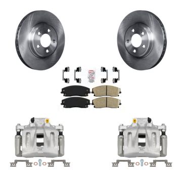 Front Disc Brake Caliper Rotor Ceramic Pad Kit For Dodge Chrysler 300 Charger Challenger KC8-100237N